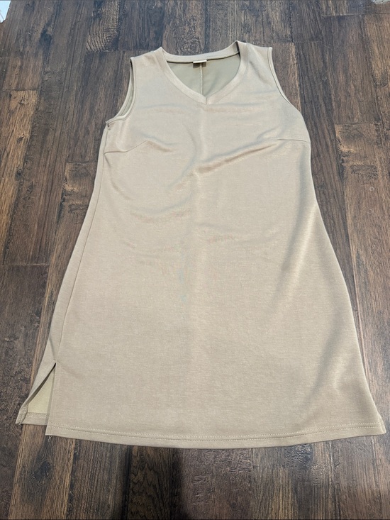 Dresses & Skirts - Sleeveless V-Neck Tank Dress in Beige